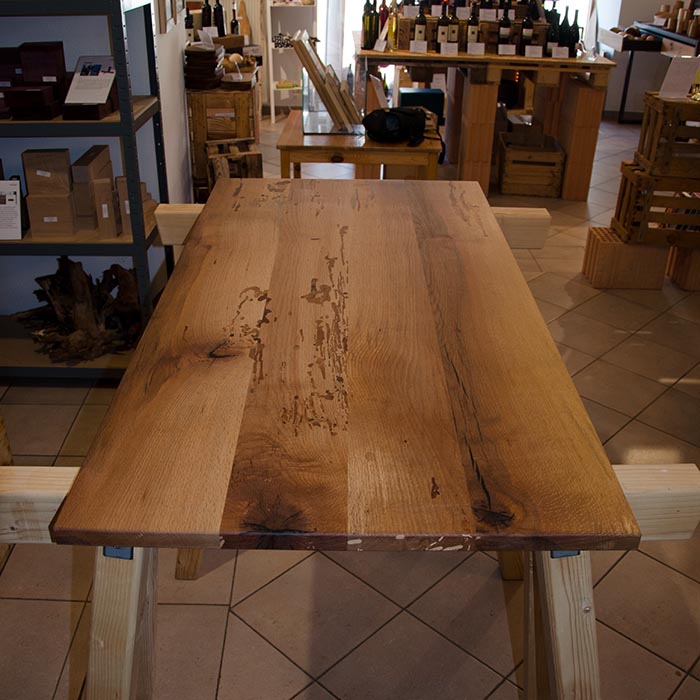 Piano del tavolo in rovere massiccio sardo 140x70x3 cm - Holz Authentisch