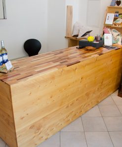 Design-Ladentheke mit Holz-Mosaik-Platte online kaufen 1