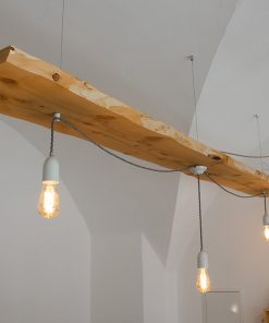 Retro-Design-Lampe aus Zypressen-Holz Naturkante online kaufen 1