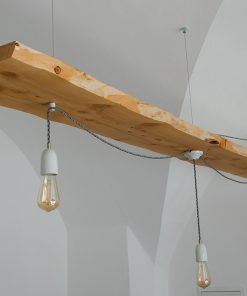 Retro-Design-Lampe aus Zypressen-Holz Naturkante online kaufen 2