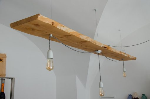 Retro-Design-Lampe aus Zypressen-Holz Naturkante online kaufen 2