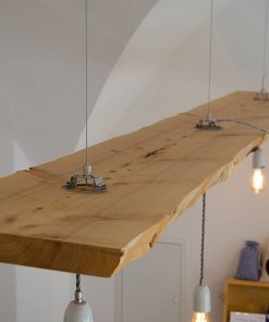Retro-Design-Lampe aus Zypressen-Holz Naturkante online kaufen 4